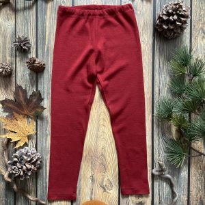 Leggings aus Merinojersey kirschrot