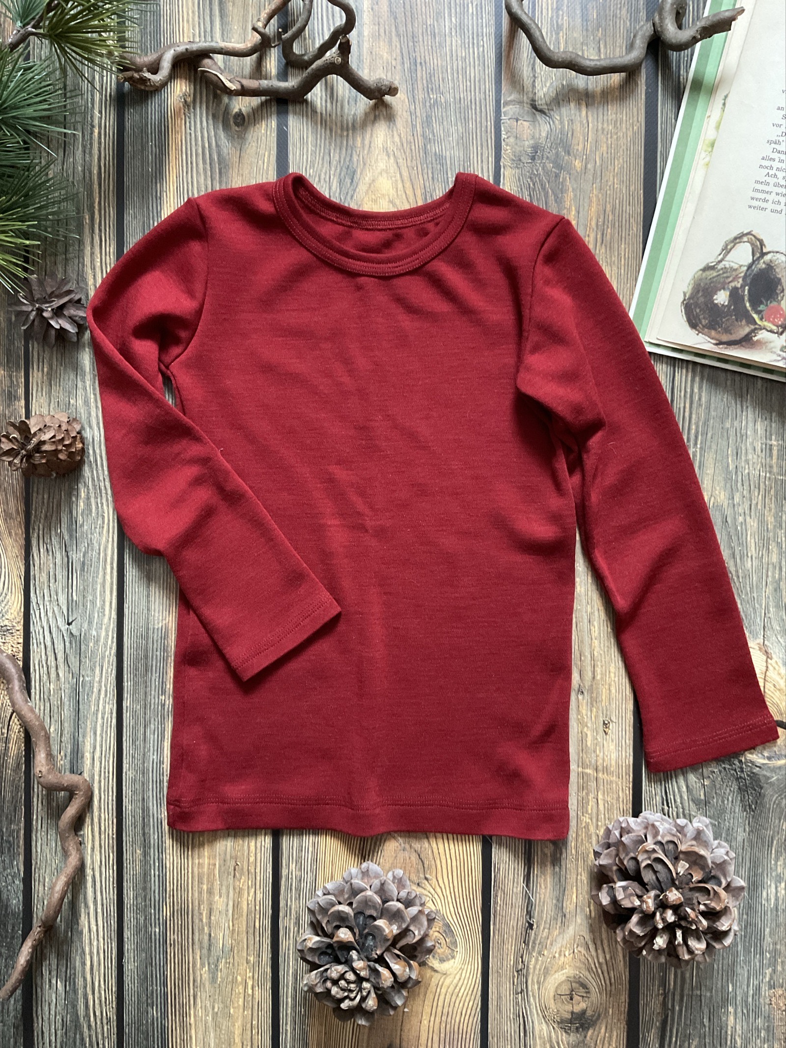 Shirt Merinowolle rot