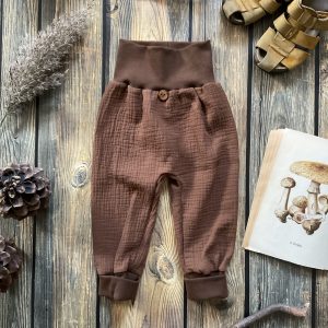 Lange Musselinhose braun