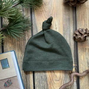Knotenmütze Merino grün